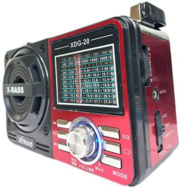 Imagem de Caixa Som Portatil Retro Radio AM-FM Lelong LE-616 Vermelho