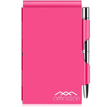 Imagem de Caderno pequeno de metal com caneta, mini bloco de notas de bolso, cadernos de tamanho de bolso para mulheres e homens com minicaneta e folhas de 60 páginas - blocos de notas para livros, rosa