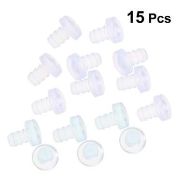 Imagem de Doitool Conjunto de 15 peças de almofada de móveis de borracha transparente, 1 x 0,7 x 0,3 cm tapete de pé de borracha antiderrapante transparente durável para proteger a perna de móveis domésticos