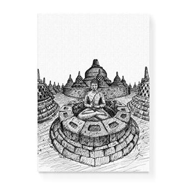Imagem de Arte Maníacos Quadro Decorativo em Tela Canvas Budismo Linhas - 23x16,25cm