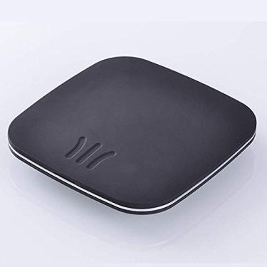 Imagem de balança de cozinha digital, balança de cozinha eletrônica, formato clássico fino, claro e fácil de ler com luz de fundo lcd tela grande espera longa design antiderrapante preto