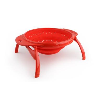 Imagem de Dexas Escorredor de silicone dobrável Pop, 25,4 cm de diâmetro, vermelho sólido