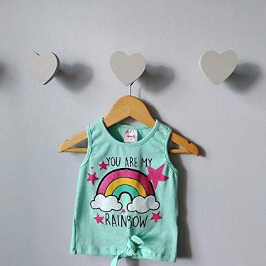 Imagem de 3 Penduradores De Parede Coração Colorida Mdf Laminado