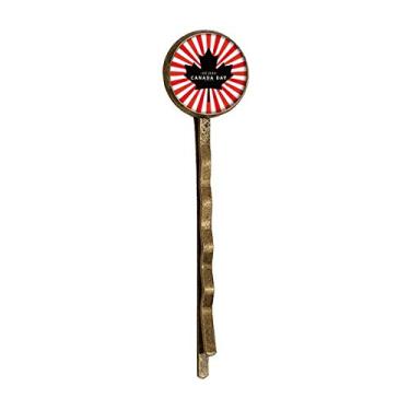 Imagem de Happy Canada Day 4 de julho preto folha de bordo retrô metal cabelo Bobby Pin Headwear