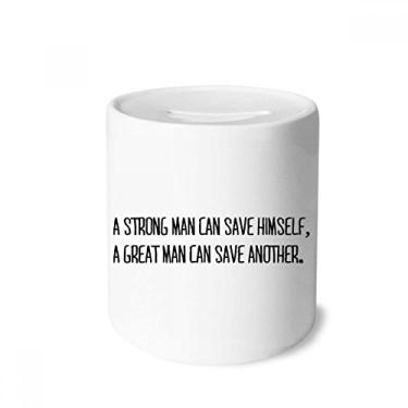 Imagem de DIYthinker Porta-moedas de cerâmica forte ou ótimo homem Descrição caixa para dinheiro presente de cofrinho