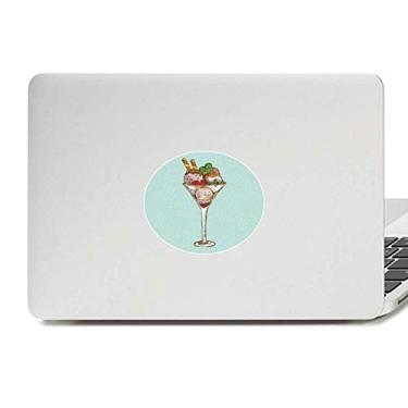 Imagem de Adesivo de notebook com emblema de vinil e bola de sorvete de flor de folhas