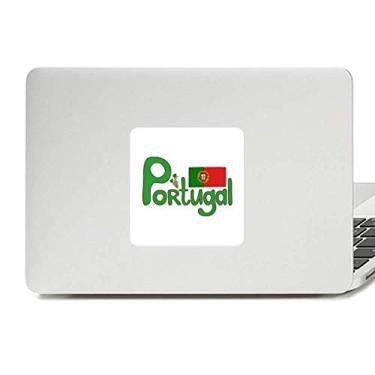 Imagem de Adesivo de vinil padrão verde bandeira nacional de Portugal para laptop decoração PC