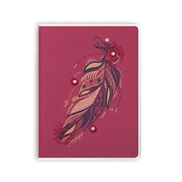Imagem de Diário de capa macia para caderno de flores rosa Feather