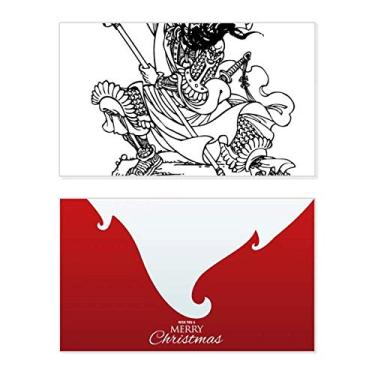 Imagem de Masterpiece Romance Three Kingdoms China Holiday Holiday Merry Christmas Cartões de parabéns mensagem de Natal