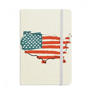 Imagem de Caderno de país com a bandeira dos Estados Unidos com capa dura de tecido oficial