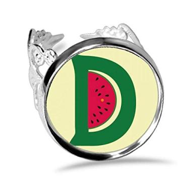 Imagem de DIYthinker D Alfabeto melancia fruta linda padrão anel ajustável amor casamento noivado