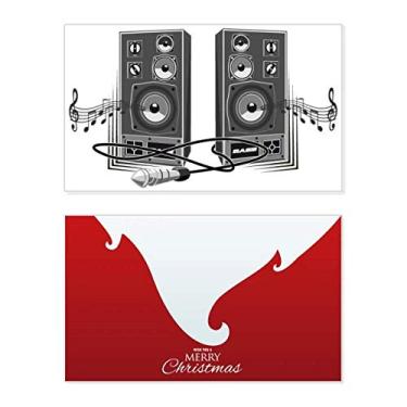 Imagem de Caixa com caixa de som para música com estampa de feriado, comemorações, cartão de felicitações, mensagem de Natal