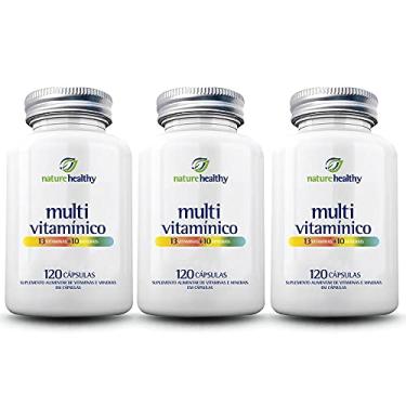 Imagem de COMBO c/ 3 - MULTIVITAMÍNICO 13 VITAMINAS + 10 MINERAIS c/ 120 NATURE HEALTHY