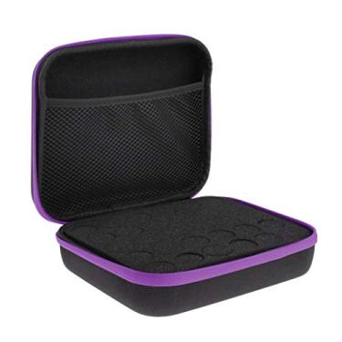 Imagem de harayaa Estojo de armazenamento de óleo essencial, organizador de suporte de óleo para transporte de viagem comporta 5 ml 10 ml, 15 ml, 30 frascos e garrafas de rolo, roxo