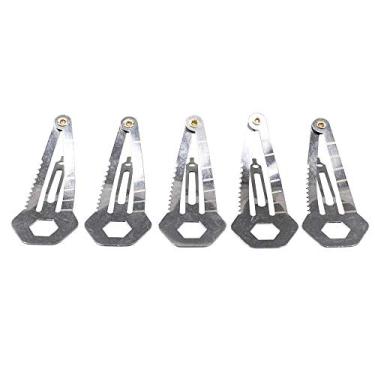 Imagem de Clipe de cabelo multiferramenta utilitário com funções multiuso – Use todos os dias como chave de fenda de 8 mm, régua, chave de fenda pequena e grande, chave de fenda plana, ferramenta de moeda de rolo e clipe de cabelo – 5 peças prata