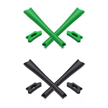 Imagem de Mryok Kits de substituição para fones de ouvido Oakley Flak Jacket/Flak Jacket XLJ/Flak Jacket óculos de sol ajuste asiático, Verde escuro e preto