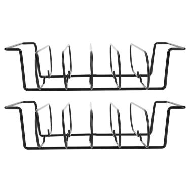 Imagem de 01 2 peças de suportes de costela, rack antiaderente de ferro para grelhar frango rack de costela para fumar acessórios de churrasco