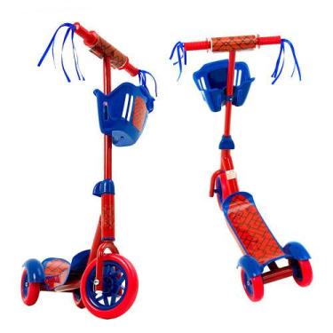 Imagem de Patinete Infantil Com Cesto De 3 Rodas Azul E Vermelho - B00 - Bbr Toy