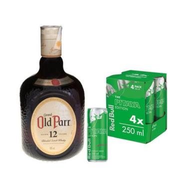 Imagem de Kit Whisky Old Parr Grand 12 Anos Escocês - 750ml + Red Bull Pitaya 25