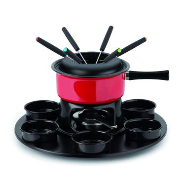 Imagem de Aparelho de Fondue Giratório Vermelho Completo 18 pçs Forma