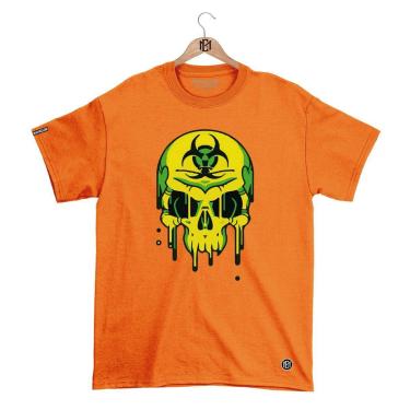 Imagem de Camiseta Mafiaclub Gola Redonda Estampa CAVEIRA RADIOATIVA Streetwear fio 30.1 Penteado...