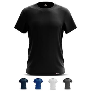 Imagem de Camiseta Esporte Treino Academia Básica Masculino Poliéster (BR, Alfa, G, Regular, Azul Marinho)