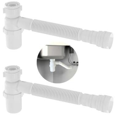 Imagem de Sifão Sanfonado Com Copo 49cm Branco | Astra | Kit C/ 2 Un