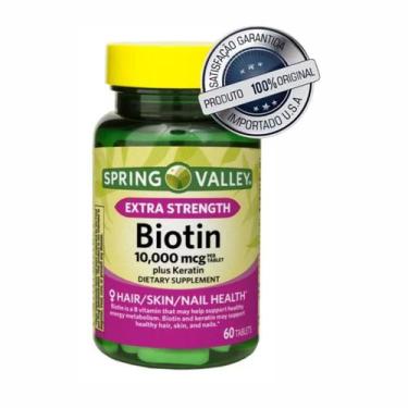 Imagem de Biotina 10.000 Mcg Spring Valley 60 Capsulas Biotin Usa