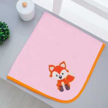 Imagem de Manta Cueiro Malha 100% Algodão Para Bebê Raposa Rosa