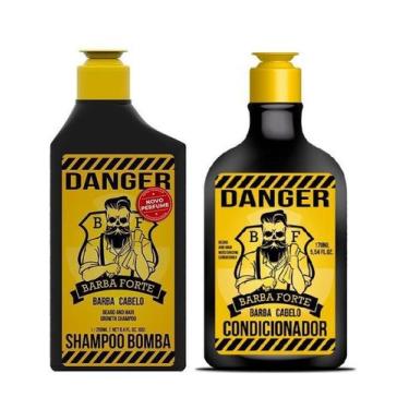 Imagem de Kit - Shampoo E Condicionador Danger Para Barba E Cabelo - Barba Forte