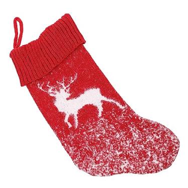 Imagem de OFFSCH 1Pc Meia De Natal Meias De Malha Meia Stuffer Saco De Meias De Meias De Árvore De Natal Meias De Natal Enfeite De Árvore De Natal Meias De Malha Saco De Presente