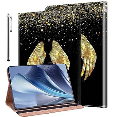 Imagem de ALILANG Capa para Samsung Galaxy Tab S6 de 10,5 polegadas 2019 (SM-T860/T865/T867) com Stylus, capa dobrável à prova de choque para Samsung Tab S6 - asas douradas