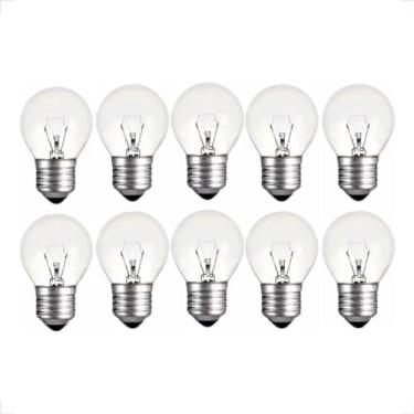 Imagem de Kit com 10 Lâmpadas Incandescentes Clara Transparente Bolinha 15w 110v/220v (220, watts)