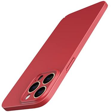 Imagem de JETech Capa Fina (0,85 mm Fina) Atualizada para iPhone 13 Pro Max 6,7 Polegadas, Proteção Total da Lente da Câmera, PC Rígido Fosco Leve e Ultrafino, Suporte para Carregamento SemFio (Vermelho)