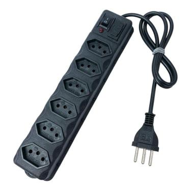 Imagem de Filtro De Linha Extensão Cabo 85Cm 6 Tomadas