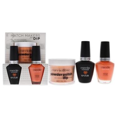 Imagem de Match Makers Plus Dip – Be Fearless by Cuccio para mulheres – 3 unidades de sistema de polimento em pó profissional de 45 g, gel de imersão de 12,5 g, esmalte colorido de 12 g