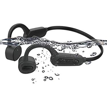 Imagem de Fone de ouvido esportivo sem fio Bluetooth 5.0, fone de ouvido à prova d'água IPX8 para natação, MP3 player de natação de 16 GB, fone de ouvido de condução óssea/orelha aberta com alça de si