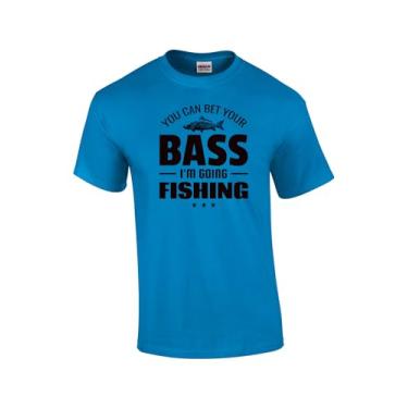 Imagem de Camiseta unissex unissex You Can Bet Your Bass I'm Going Fishing Funny Fisherman Fishing Event Outside, Safira, 6G