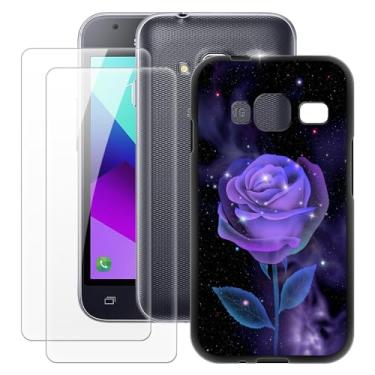Imagem de MILEGOO Capa para Samsung Galaxy J1 Mini Prime + 2 peças protetoras de tela de vidro temperado, capa ultrafina de silicone TPU macio à prova de choque para Samsung Galaxy V2 (4 polegadas) rosa