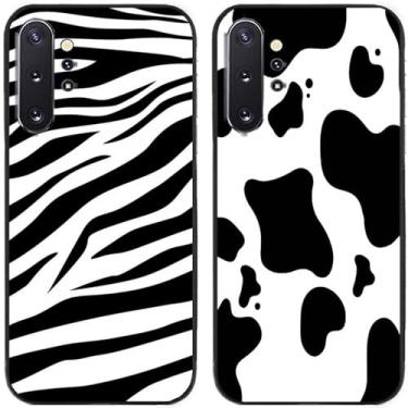 Imagem de 2 peças zebra vaca leite impresso TPU gel silicone capa de telefone traseira para Samsung Galaxy todas as séries (Galaxy Note 10 Plus/Note 10+)