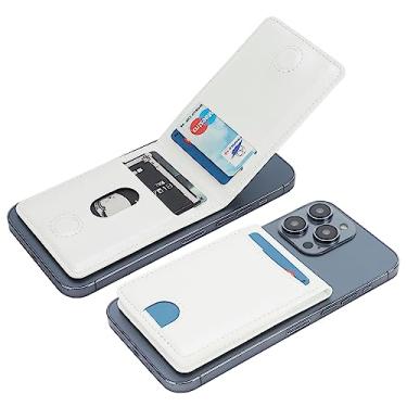 Imagem de KIHUWEY Carteira MagSafe com suporte de cartão magnético, de couro Mag Safe com suporte removível RFID para iPhone 14 Pro Max/14 Pro/14/14 Plus/13 Pro Max/13 Pro/13/12 Pro Max/12 Pro/12, Branco,