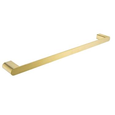 Imagem de Ouro escovado de aço inoxidável fixado na parede barra toalha mão suporte papel higiênico robe toalha ganchos acessórios do banheiro kit, único tiro