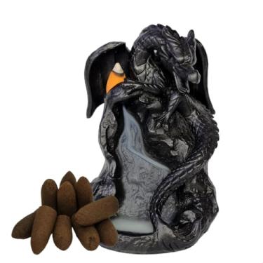 Imagem de Incensário Cascata e Vareta Dragão Medieval + 10 Incensos cone cascata