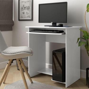 Imagem de Mesa De Computador Prática - Branco Brilho - Mais De Casa