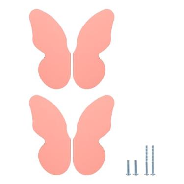 Imagem de Evionlin Dois pares de puxadores coloridos de liga de alumínio em forma de borboleta rosa, puxadores de armário divertidos e funcionais