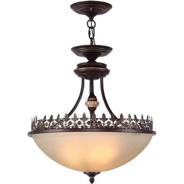 Imagem de Lâmpada de parede Lustre de ferro forjado retrô americano, luminária suspensa de teto interno Luminária de varanda Luz de corredor de cabeça única Lâmpada pendente de jardim, luz wisdom