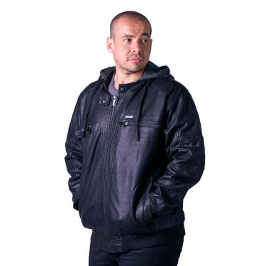 Imagem de Jaqueta Gangster PU Masculina Plus Size 56060017 Preta-Masculino