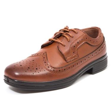 Imagem de Deer Stags Sapato social masculino Ace formal Wingtip Brogue Oxford para igreja, uniforme escolar, graduação/bagagem, Bolsas, Malas, 13.5 Little Kid