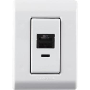 Imagem de Caixa De Sobrepor Com 1 Tomada Rj45 Cat.6 Tramontina Lizflex Branca