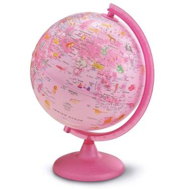 Imagem de Globo Terrestre Iluminado Pink Zoo 25cm Bivolt